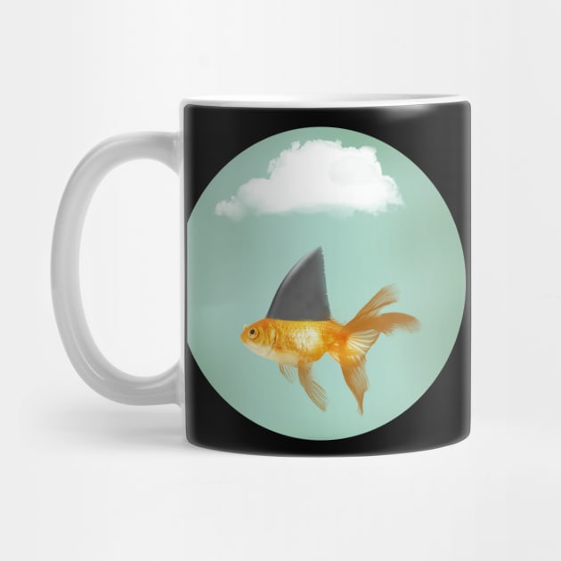 Goldfish Under a Cloud with a Shark Fin by Vin Zzep